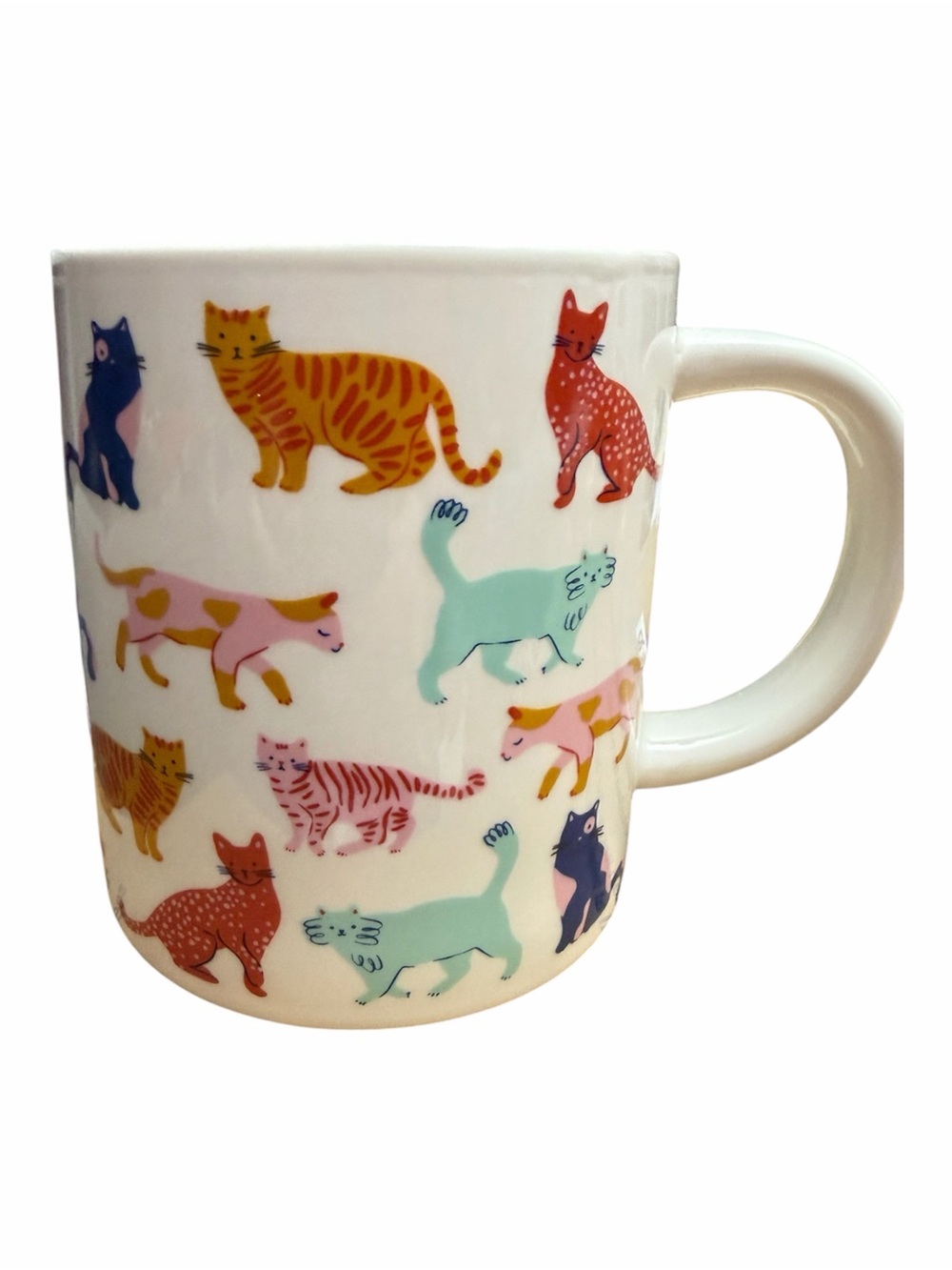 Park Lane White Mug with Multicolor Cat Kitty Illustrations